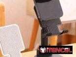 Soporte plegable para teléfono disponible en negro y blanco