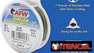Alambre de acero inoxidable, American Fishing Wire Surflon 1×7