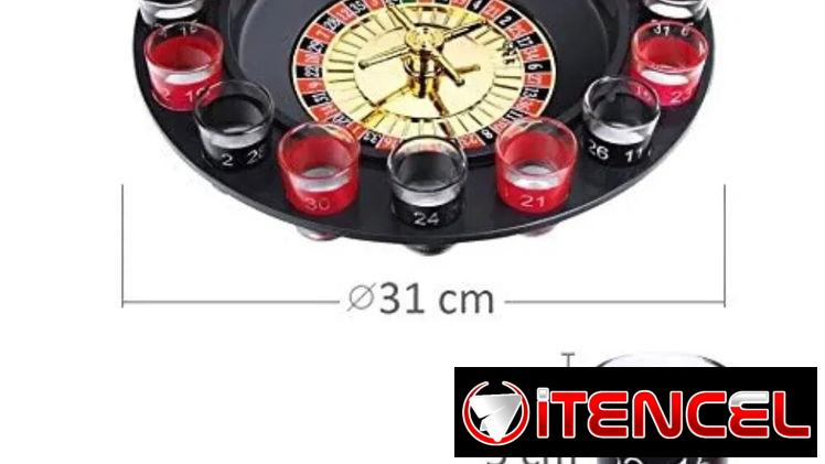 Ruleta de Chupitos Beber 🎲🍷 con 16 Vasos Chupitos de Cristal Numerados, en fiestas, casino y entretenimiento adulto