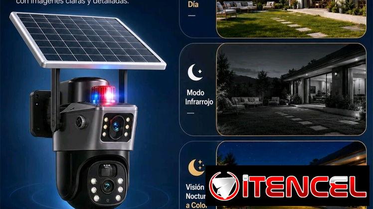 Cámara solar de doble lente wifi