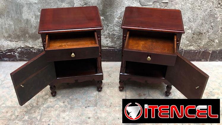 ⚜️ Mesitas de noche Coloniales antiguas restauradas • Entrega incluida 🚛