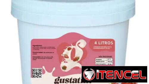 Cubeta de yogurt gustatini de fresa de 4L