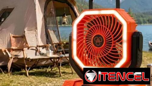 Ventilador Recargable FYGURSO 20000mAh con Luz LED, Oscilación y Control Remoto