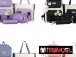 Juego de mochila 🖤💜🩷🩵