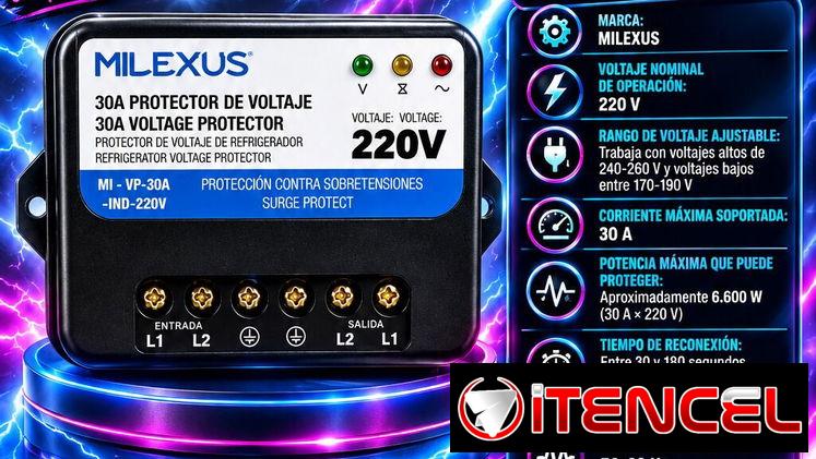 PROTECTOR DE VOLTAJE DE LINEA MILEXUS 220V, FACTURA Y GARANTÍA, VARIEDAD DE PRODUCTOS IMPORTADOS NUEVOS EN SU EMPAQUE