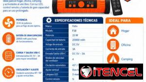 Ventilador Recargable F18