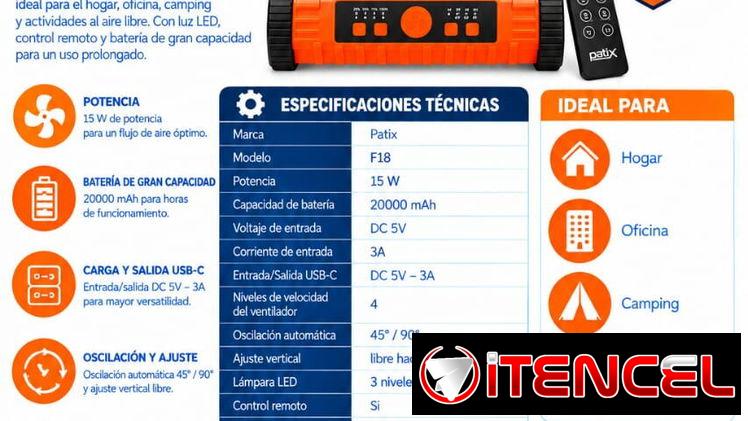 Ventilador Recargable F18