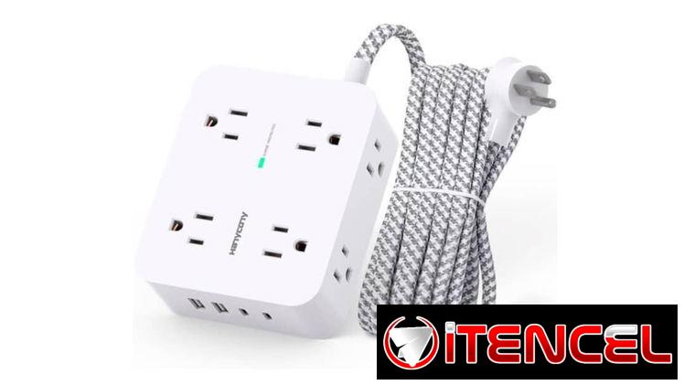 Regleta HANYCONY 8 Tomas + 4 Puertos USB (2 USB-C)