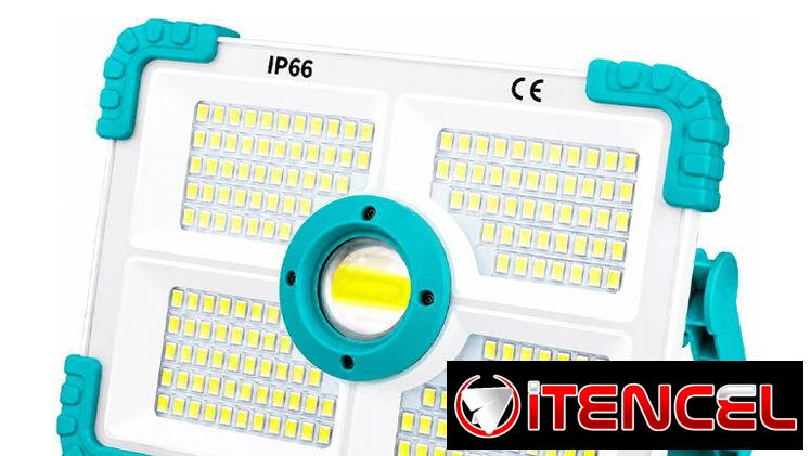 LAMPARA RECARGABLE SACO 100W 💡 Iluminación potente con 188 SMD + 1 COB: múltiples modos de luz (completa, media, blanc