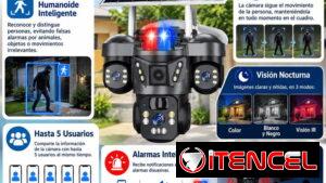 Cámara Solar inteligente de 3 lentes 15Mpx Wifi