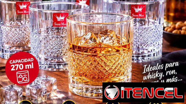 Set de 6 vasos de cristal para wuiski