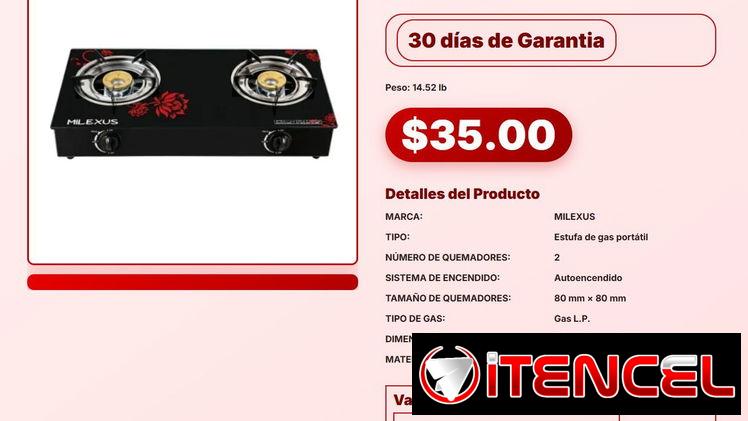 COCINA DE GAS DE VITROCERÁMICA 2 QUEMADORES .