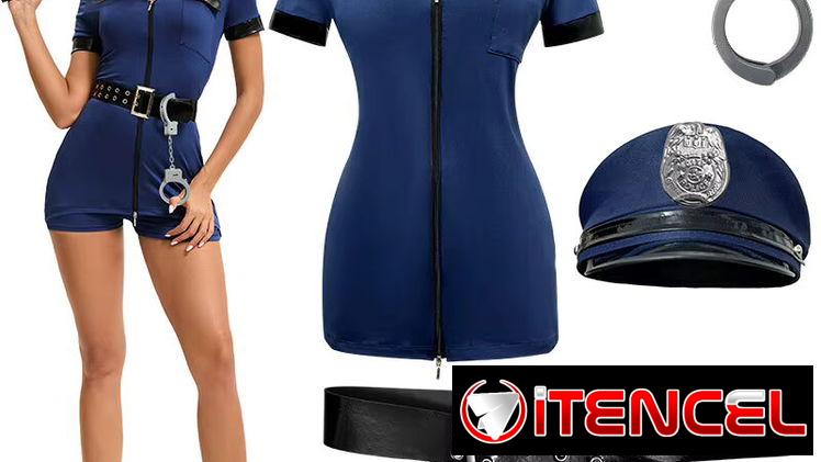 👮‍♀️ Disfraz de Policía Sexy Mujer | Uniforme Cosplay Halloween Carnaval Juegos de Rol