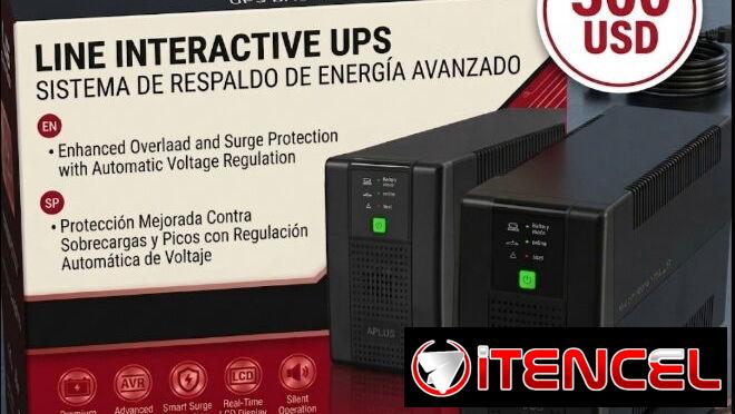 POTENTE PROTECCIÓN UPS BACKUP 2000 VA 1200 W 110V NUEVO EN SU CAJA CON SUS 2 BATERÍAS INCLUIDAS DE 12V 9AH