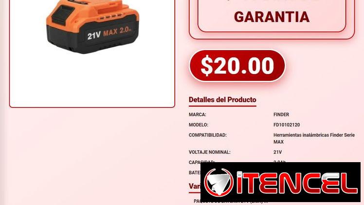 PAQUETE DE BATERÍA 21V (2.0A) FD10102120 .