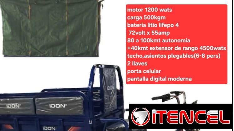 Vendo triciclos hibrido batería lifepo4 72×55 con extensor de rango 4500 wats.techo y asientos.53148780