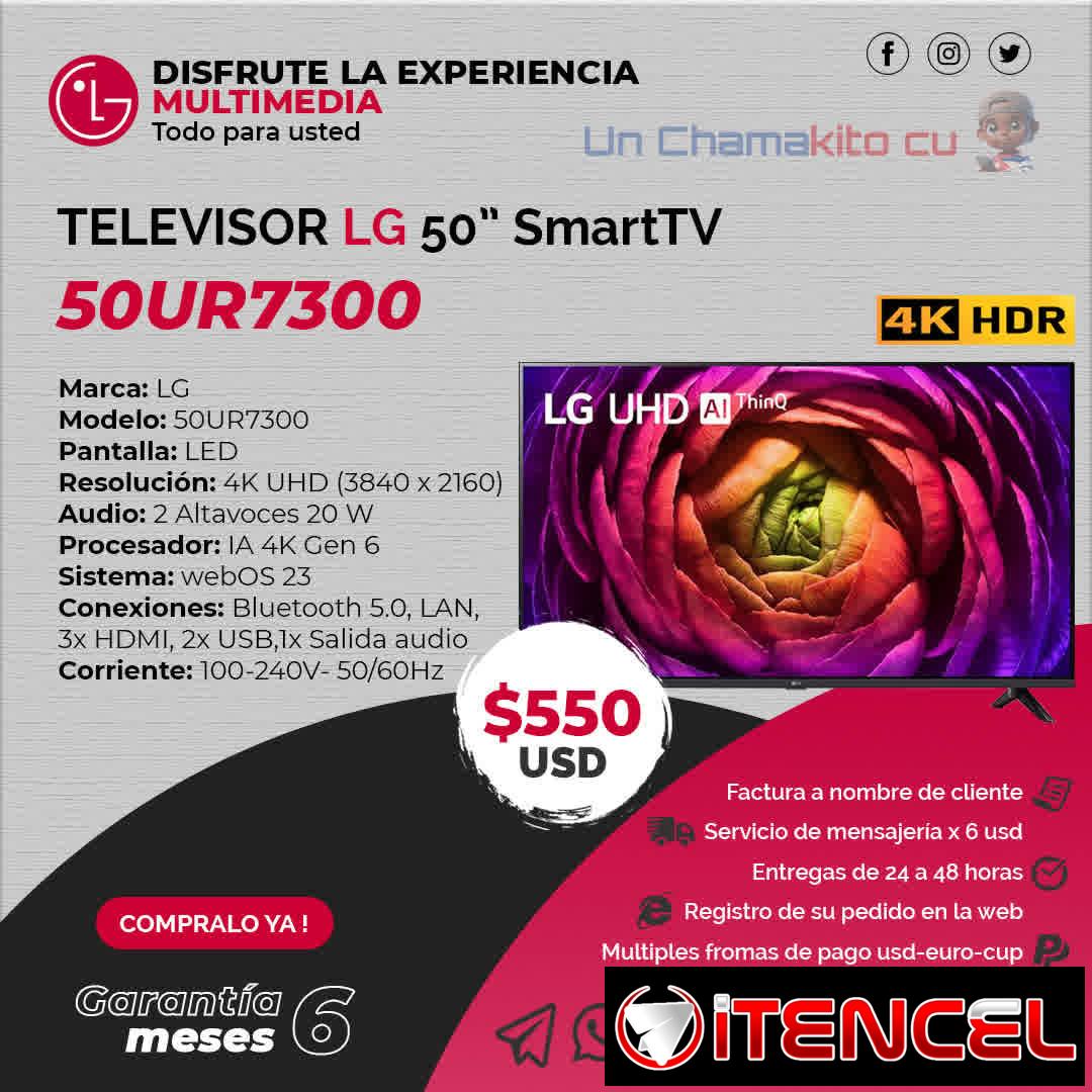 $ 550 !! REBAJA !! Televisor LG 50UR7300 AI ThinQ 50″ 4K Ultra HD SmartTV + Factura de cliente + 6 Meses de Garantia