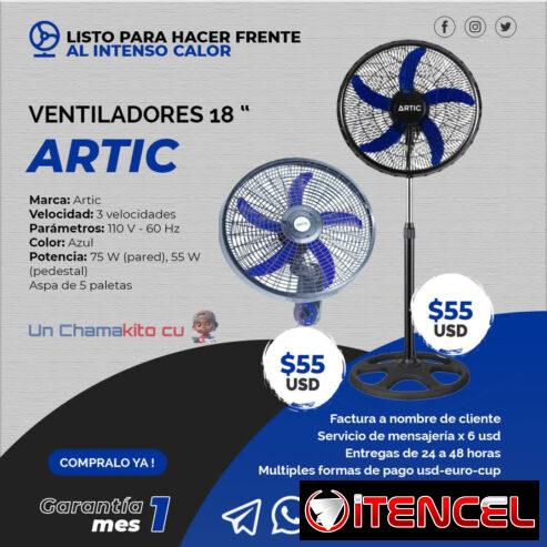 VENTILADORES ARTIC 18″ DE PARED Y DE PEDESTAL + FACTURA A CLIENTE + 1 MES DE GARANTIA TLF.54833699