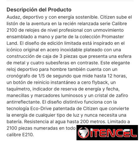 En la habana Citizen Eco-Driver Promaster Calibre 2100 WR 200metros 20 Bar, Acero inoxidable, es de uso pero óptimo