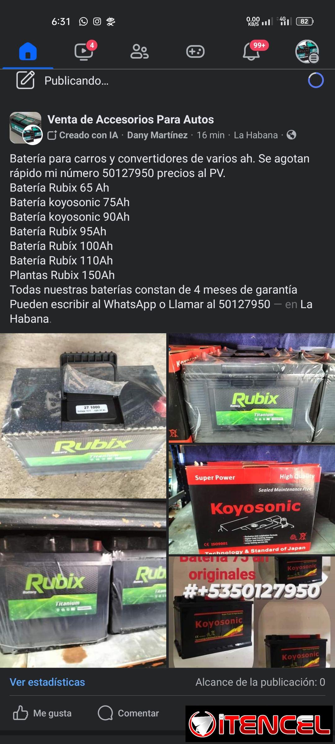 Mipyme Tebarm Batería y accesorios para lada