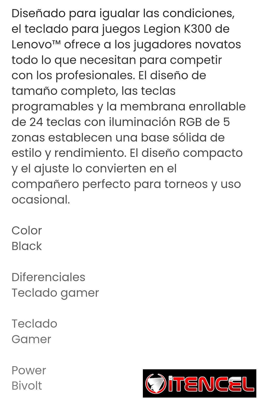 Keyboard gaming Lenovo Legión K300 RGB