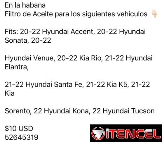 Filtro de Aceite para carros modernos