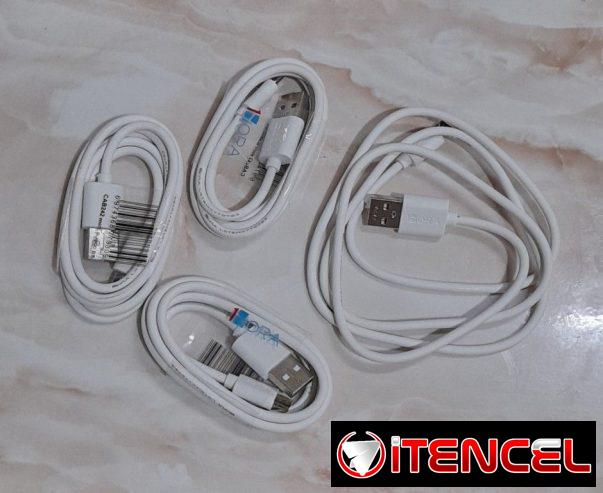 Cables con carga rápida y datos para iPhone, Tipo C y V8 de un metro de largo marca 1Hora