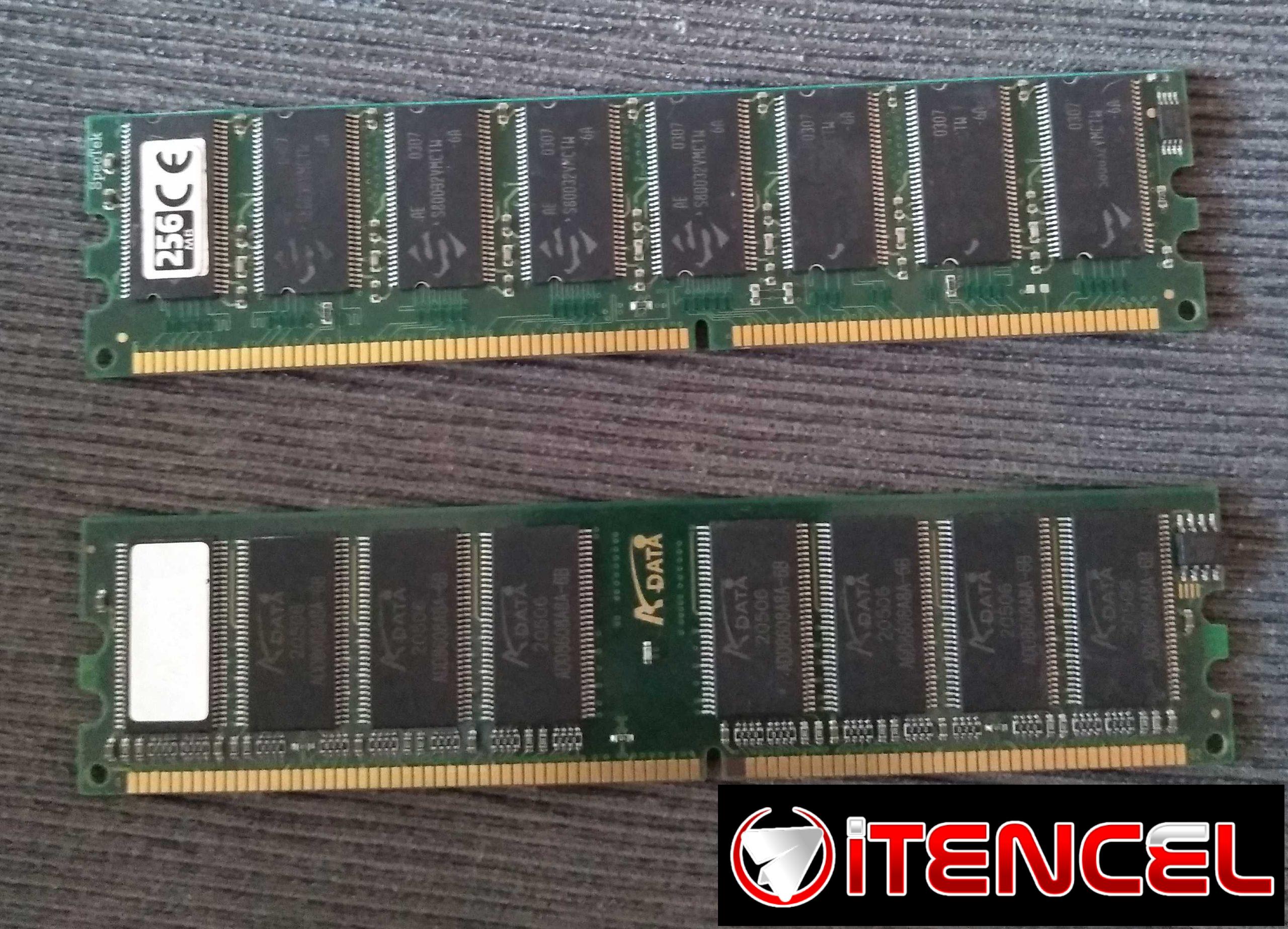Se venden dos memorias ram ddr de 256 Mb cada una