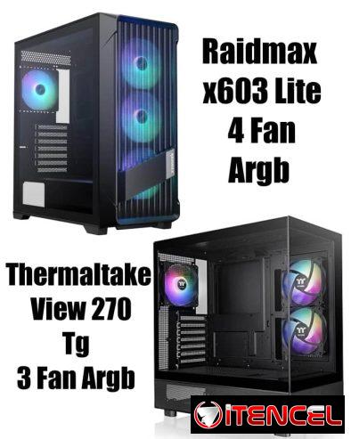 Llama o escribe como usted desee Raidmax Meshian x603 Lite ( 4 Ventiladores ARGB incluidos ) —- 230 USD Thermaltake View 270 TG