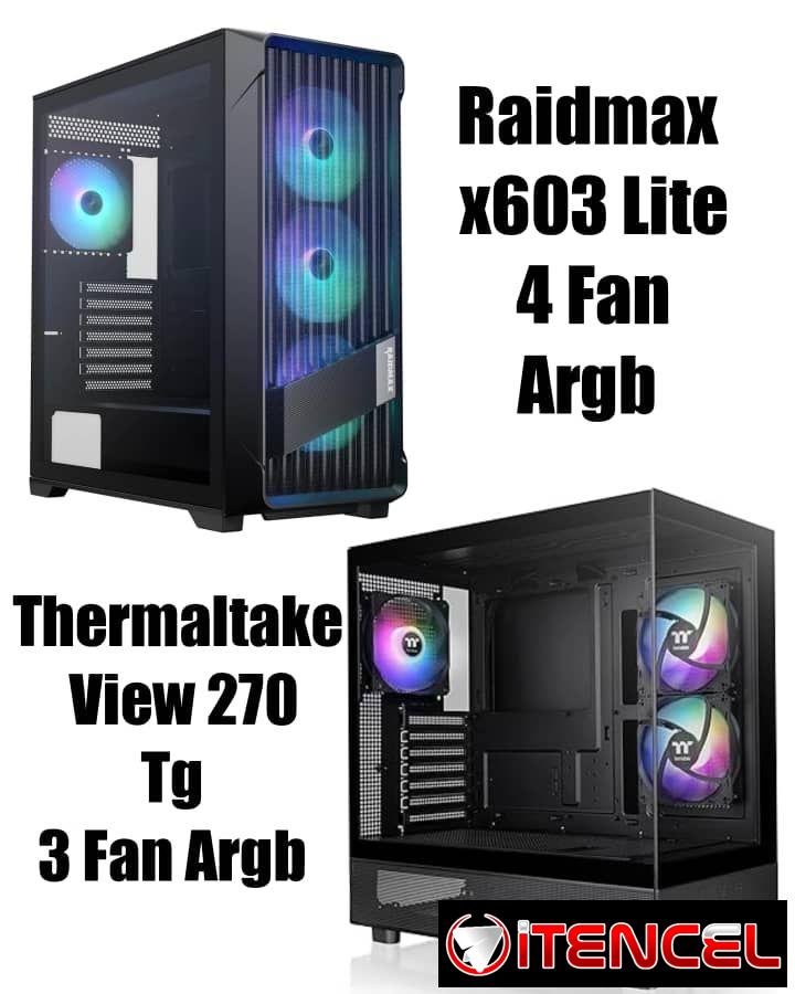 Llama o escribe como usted desee Raidmax Meshian x603 Lite ( 4 Ventiladores ARGB incluidos ) —- 230 USD Thermaltake View 270 TG