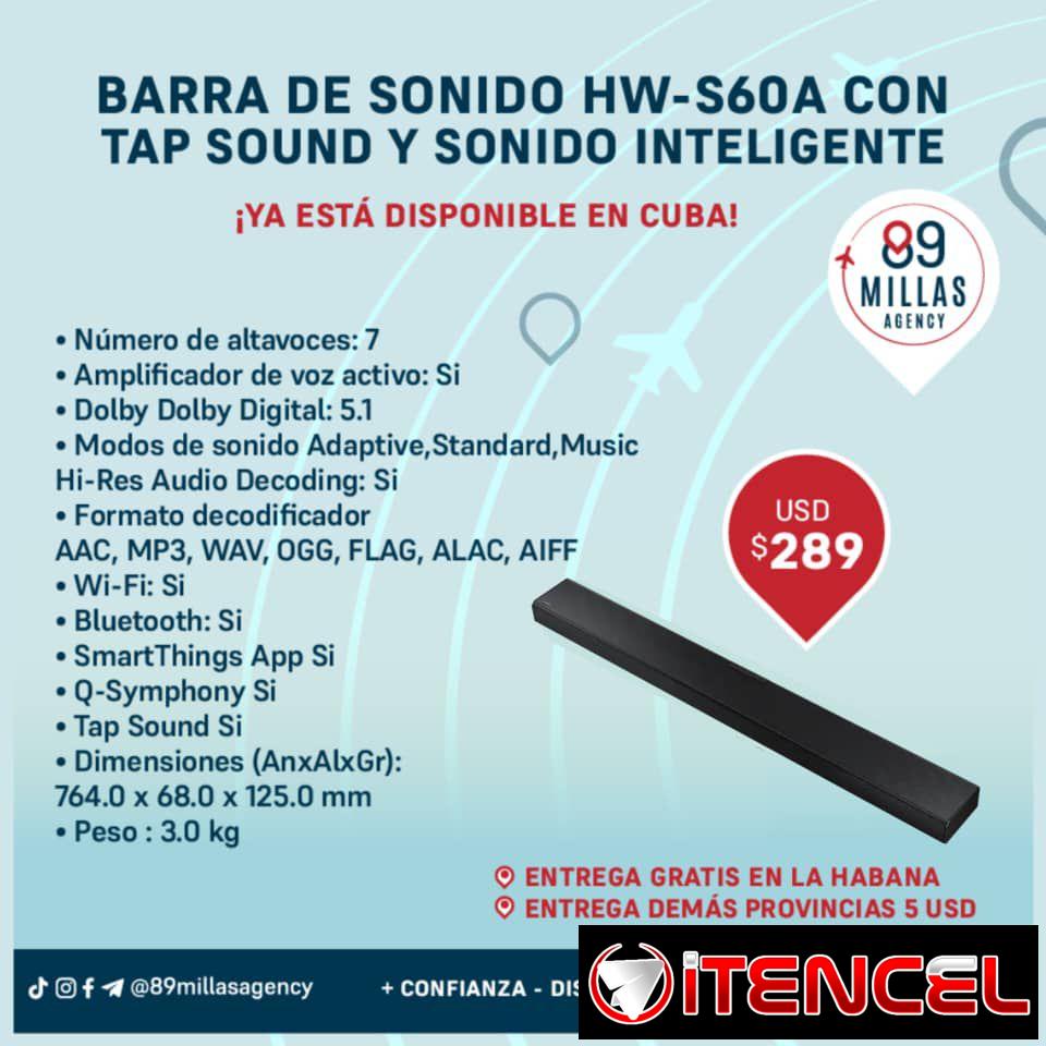 Barra de sonido HW~ S60A con TAP y sonido inteligente