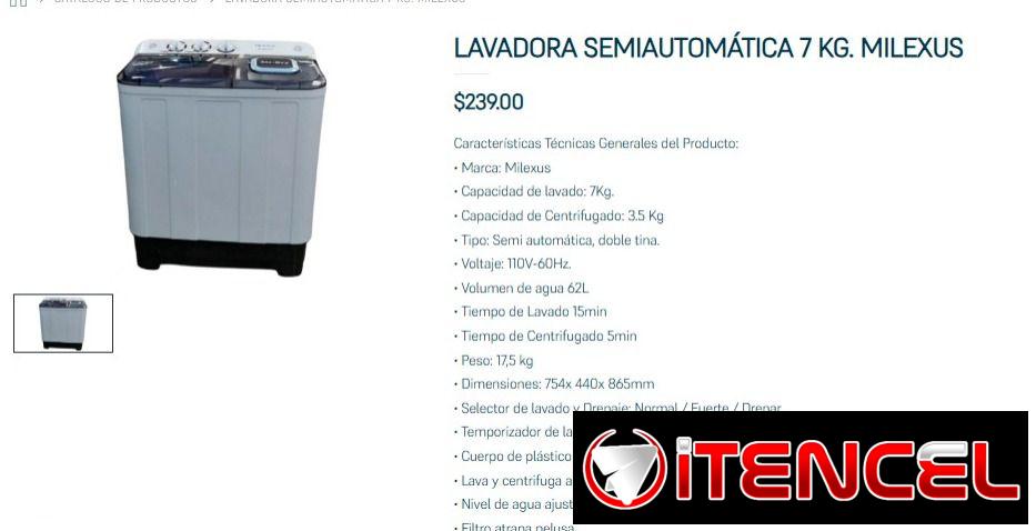 Lavadora semiautomáticas Milexus
