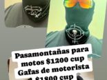 Pasamontañas negros y gafas deportivas para motoristas y ciclistas