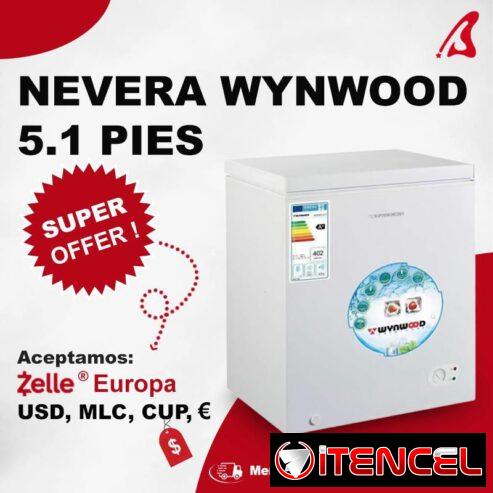 *NEVERA DE 5 PIES MARCA: *Wynwood* *Precio: 315 USD * *CON LA MENSAJERÍA INCLUÍDA CERCA Garantía 30 días