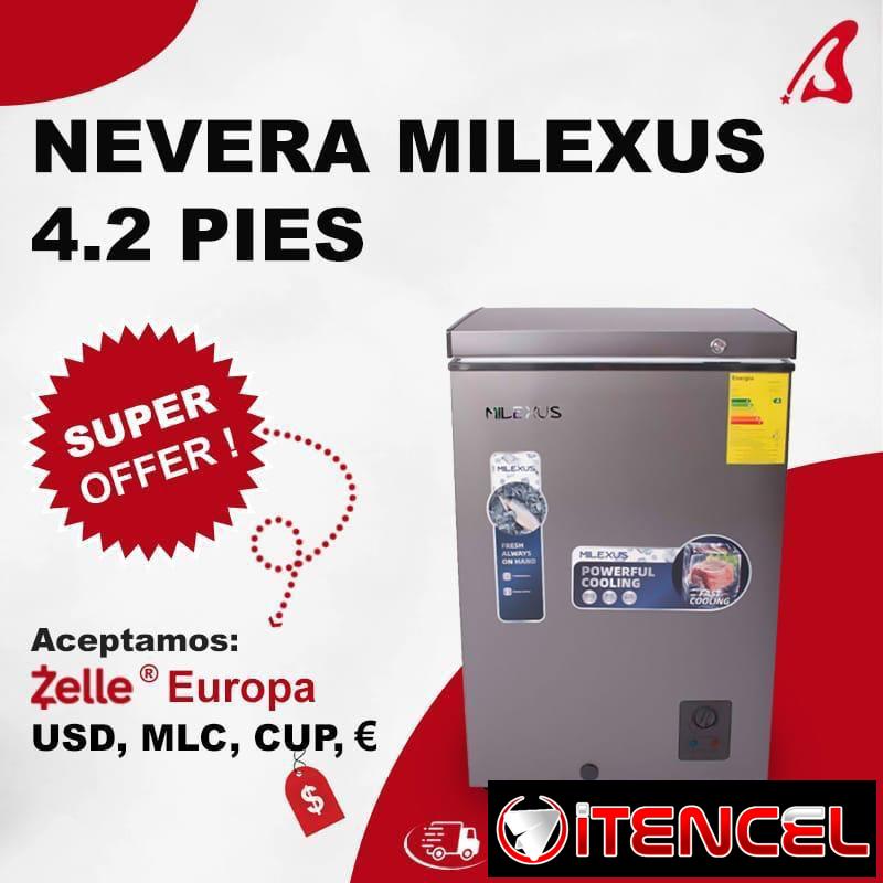 💥*NEVERA*💥 MARCA: MILEXUS ✨ 🌟*4.2 Pies* 🌟 *💰Precio: 295USD 💰* * *Mensajería incluida*🚚 ( A excepción de direcciones lejanas) 💥Gara