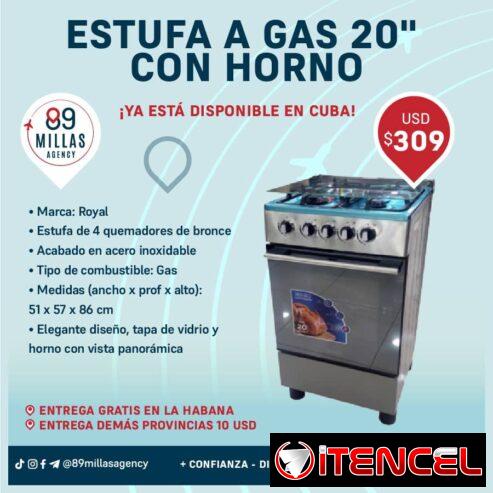 Estufa de gas 20″ con horno