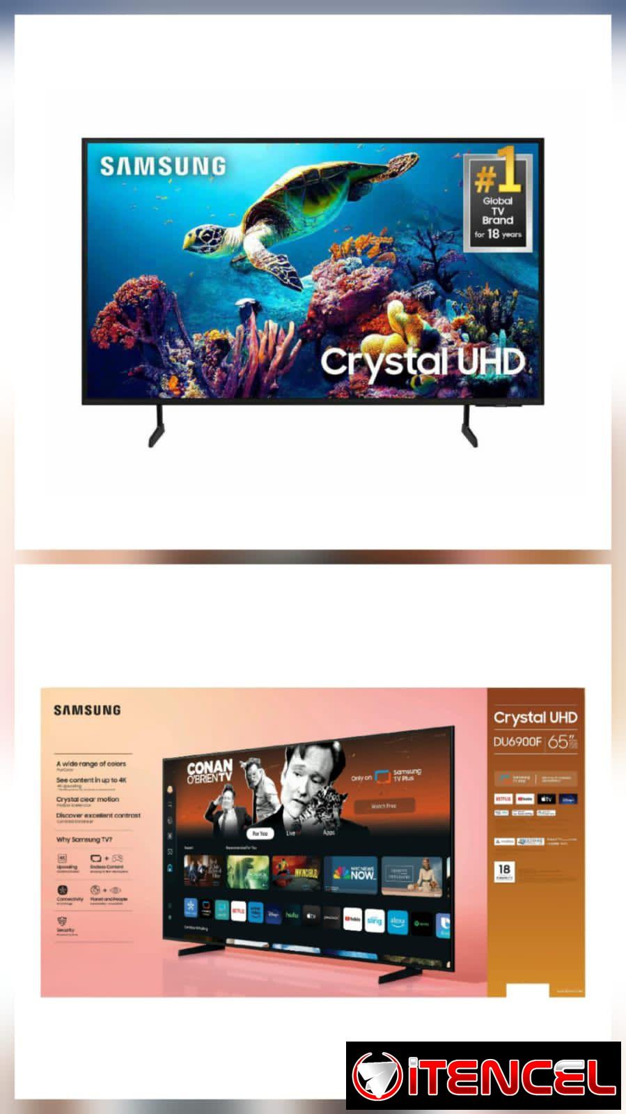 Smart TV 4K Crystal UHD Marca Samsung 65 pulgadas 💸precio: 860 USD‼️ Con cajita externa 900 usd 1 mes de Garantía con Factura Impr