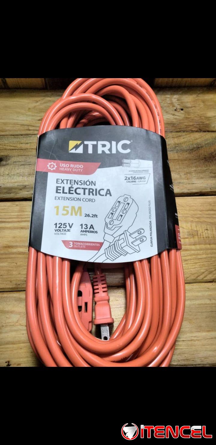 Extensión eléctrica 15 metros con 3 tomas