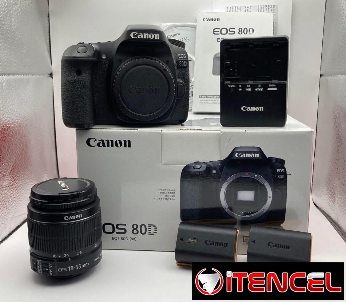 Cámara Canon EOS 80D original, nueva, sellada y en caja, color negro.