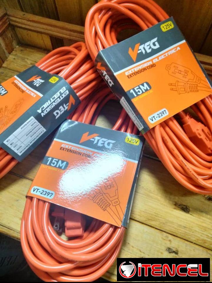 Extensión eléctrica 15 metros con 3 tomas
