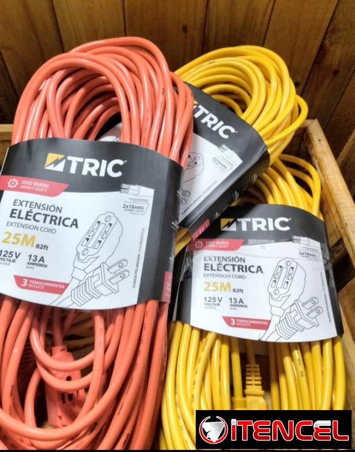 Extensión eléctrica de 15 metros con 3 tomas USO RUDO