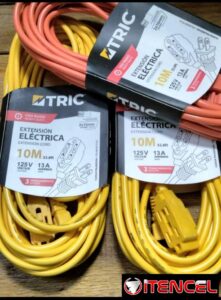 Extensiones eléctricas de 25 metros y 3 tomas resistente para uso interior y exterior