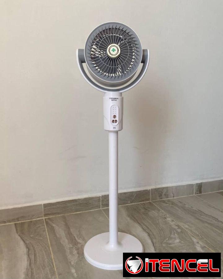 Ventiladores recargables Universal Royal 18mil MHA 12 horas de duración en el nivel 1 Mando y cargador Cinco velocidades Giro de 9