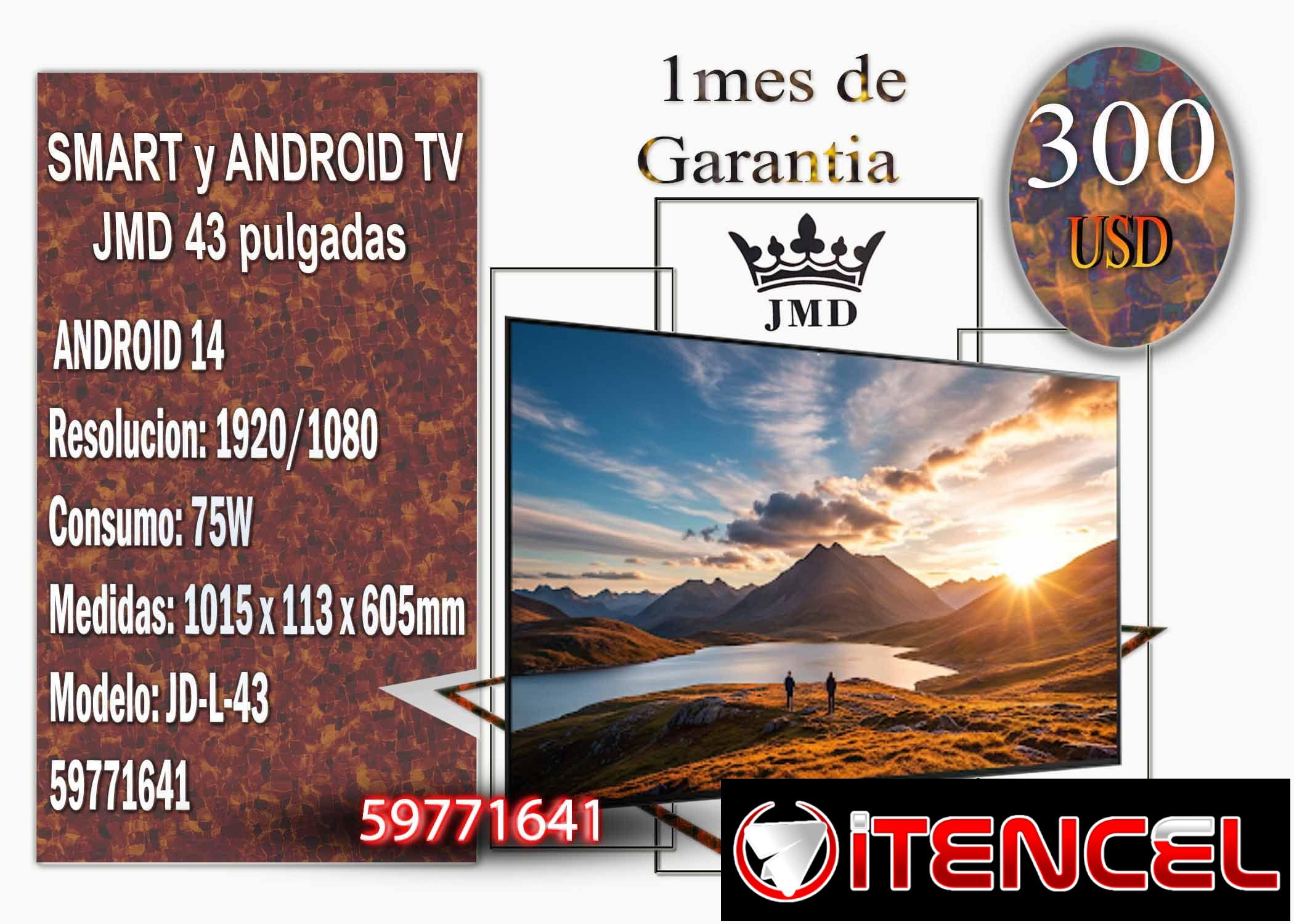 SMART TV y ANDROID JMD de 32 y 43 pulg. Todo nuevo en su caja y con 1 mes de garantía
