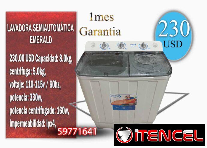 LAVADORA SEMIAUTOMÁTICA EMERALD (8 kg) Y LAVADORA AUTOMÁTICA JMD 10KG.