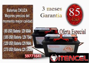 Batería OKUZA japonesa 60, 75 y 90 Ah los mejores precios, mejor calidad, 3 meses de garantía. Energía confiable para tu vehículo,