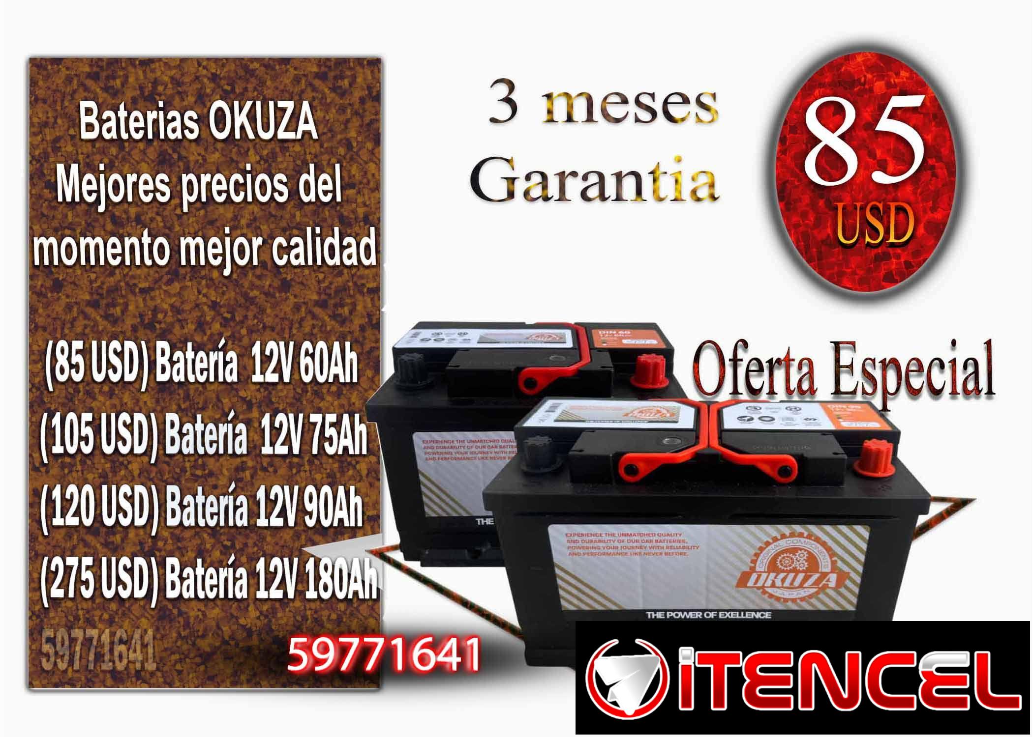 Batería OKUZA japonesa 60, 75 y 90 Ah los mejores precios, mejor calidad, 3 meses de garantía. Energía confiable para tu vehículo,