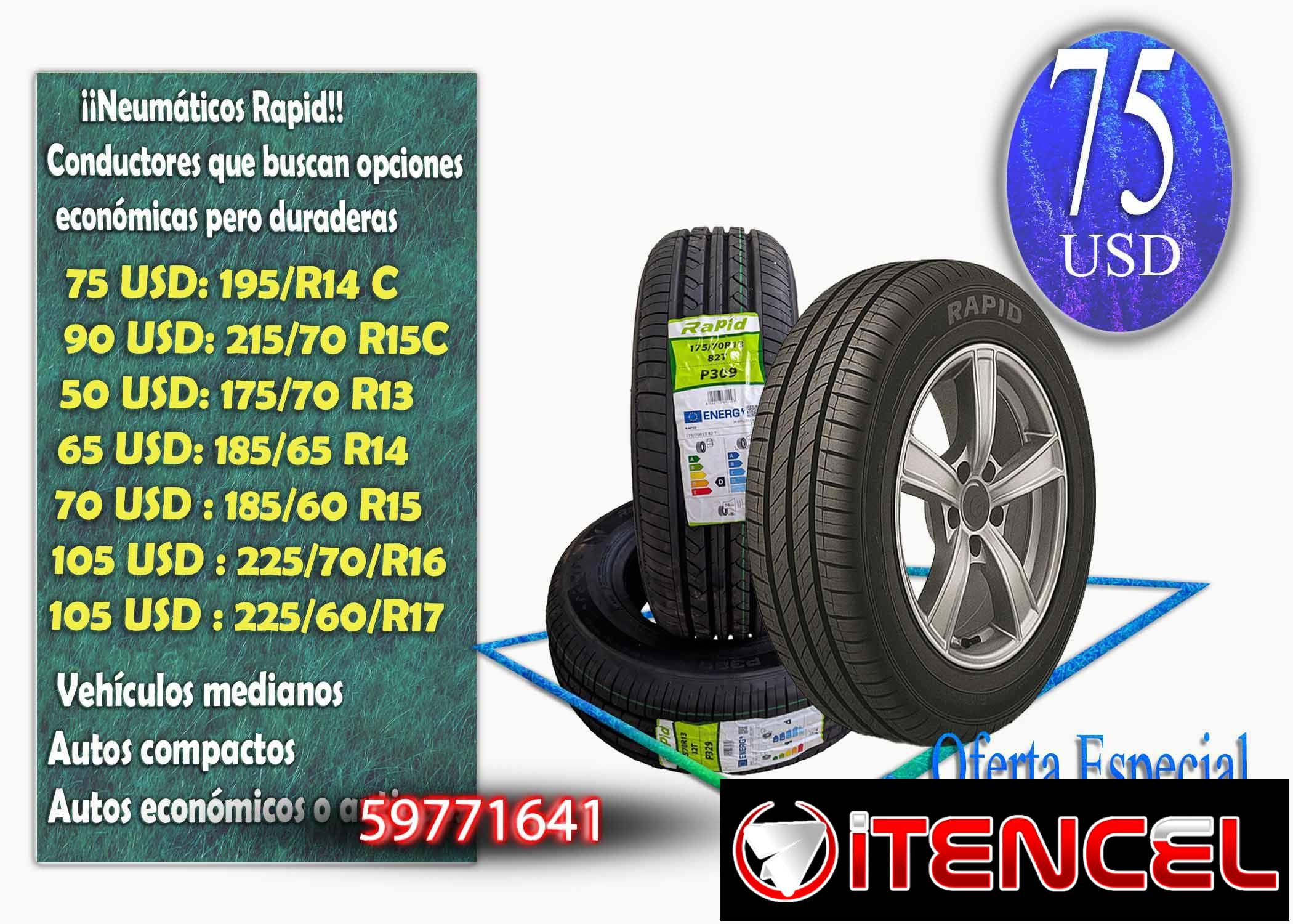 Neumáticos para Autos RAPID. Varios modelos llamar si su modelo no está en la publicación. Agarre y seguridad en cada curva, rendi