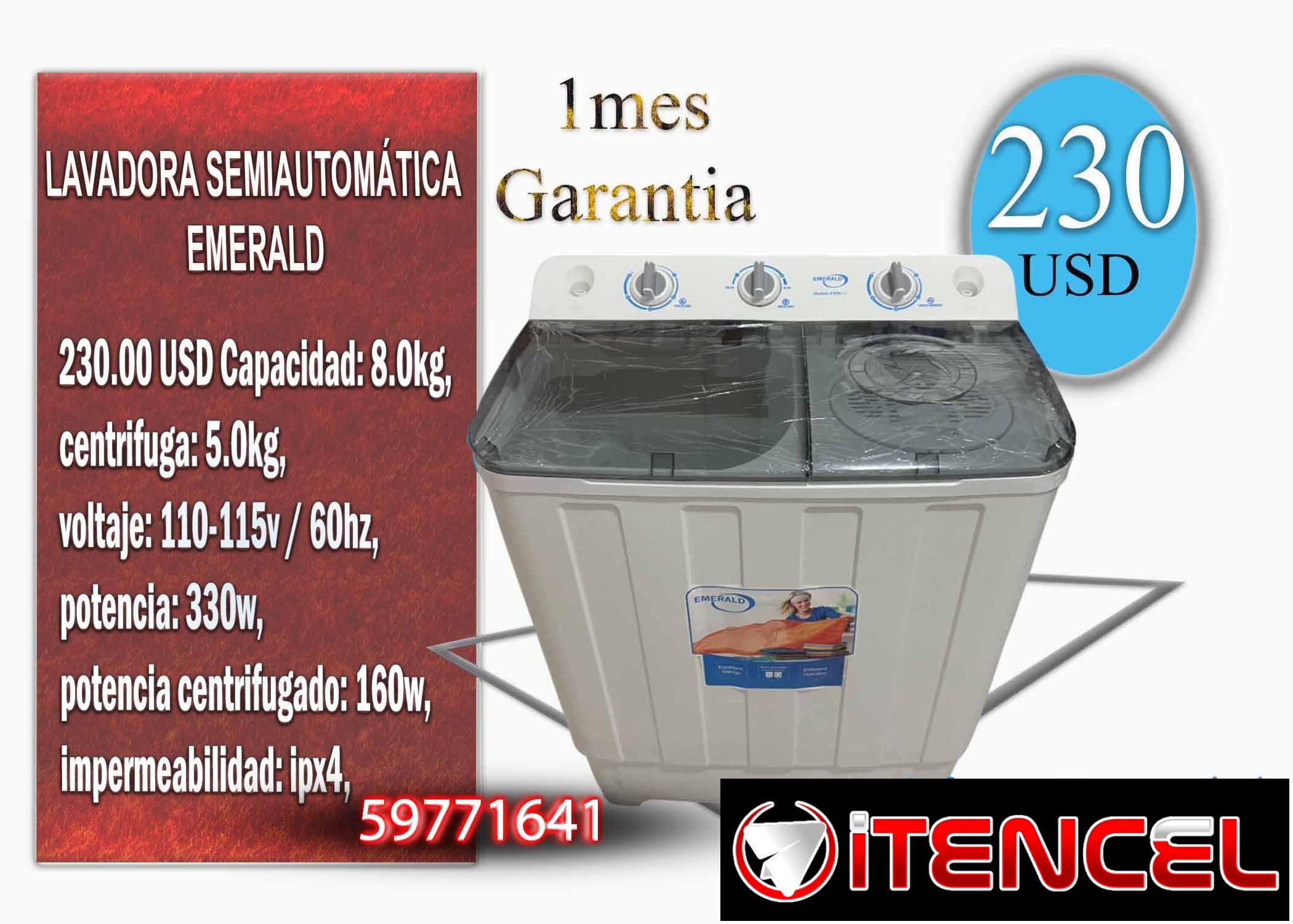 LAVADORA SEMIAUTOMÁTICA EMERALD (8 kg) Y LAVADORA AUTOMÁTICA JMD 10KG.