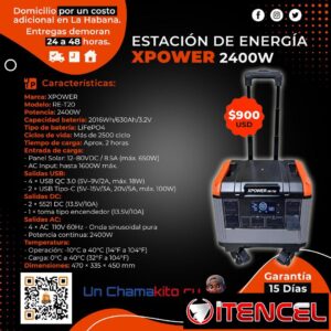 ⚡2400W⚡ ESTACIÓN DE ENERGÍA PORTÁTIL XPOWER RE-T20 2400W. MENSAJERÍA CON FACTURA Y GARANTÍA. TLF 54833699